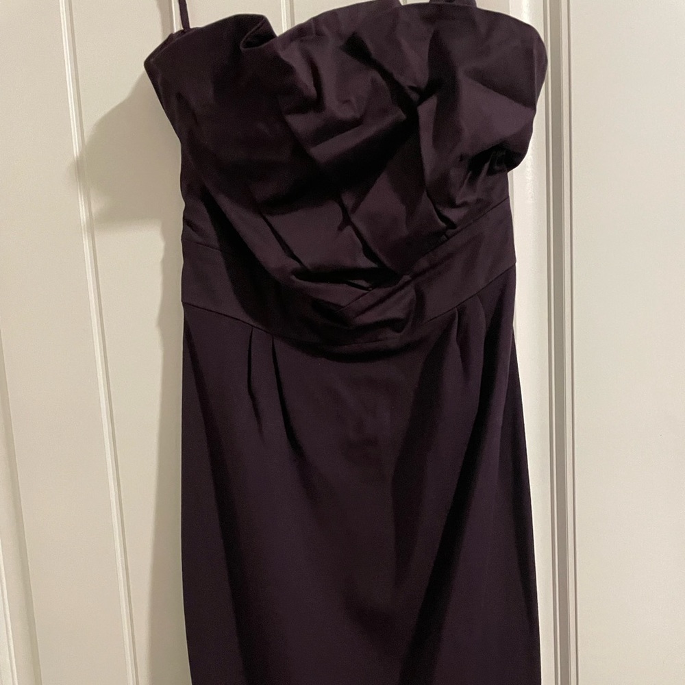 Purple strapless dress